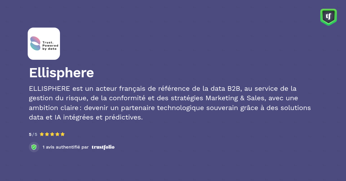 Ellisphere : références, certifications et avis clients | Trustfolio